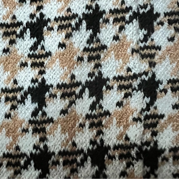 NEW! NINE WEST houndstooth open front long cardigan sweater with pockets Small - Picture 6 of 7